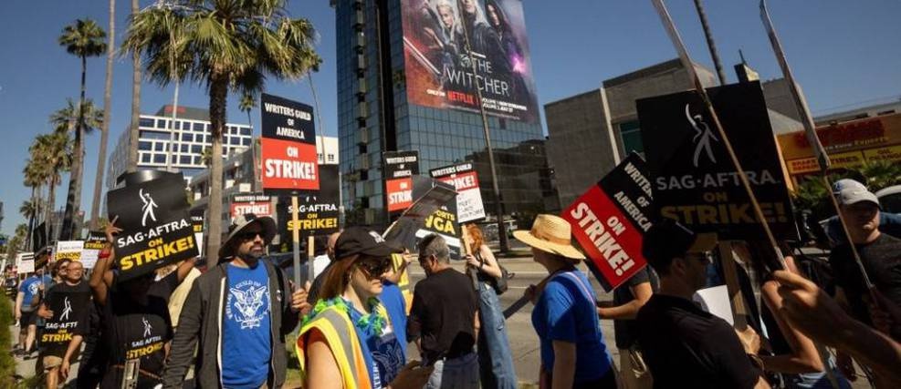 Protesto da greve dos roteiristas de Hollywood